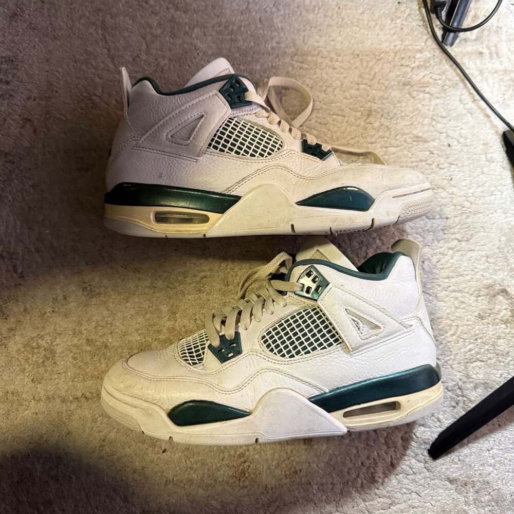 Air Jordan 4 Retro Oxidized Green White Classic Sneakers